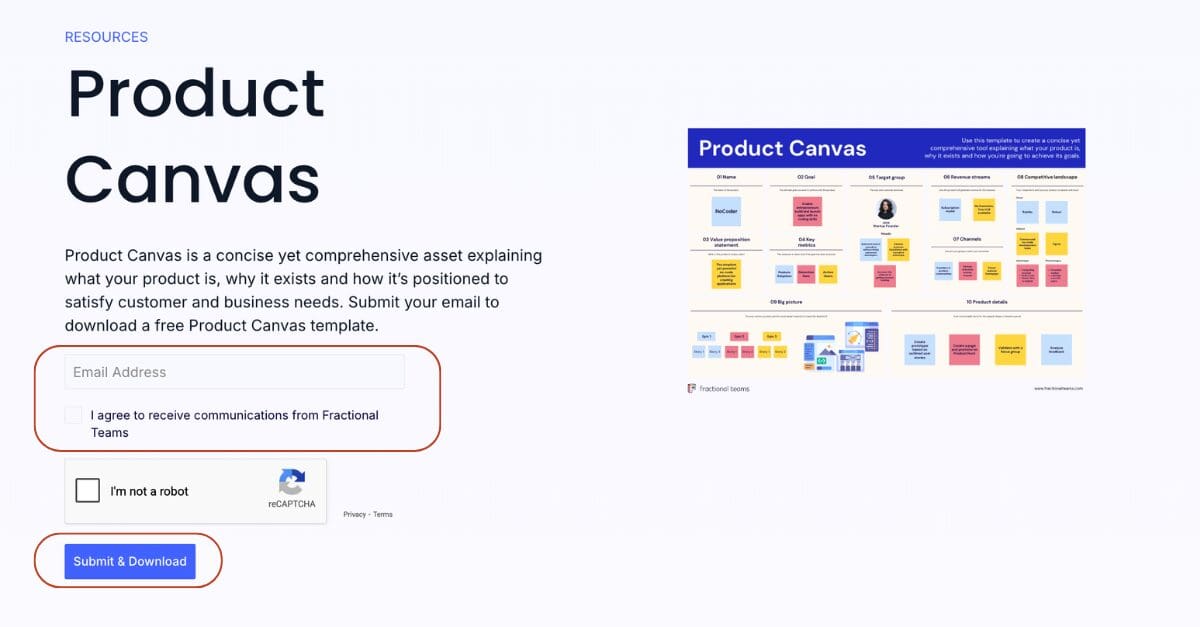 product canvas template